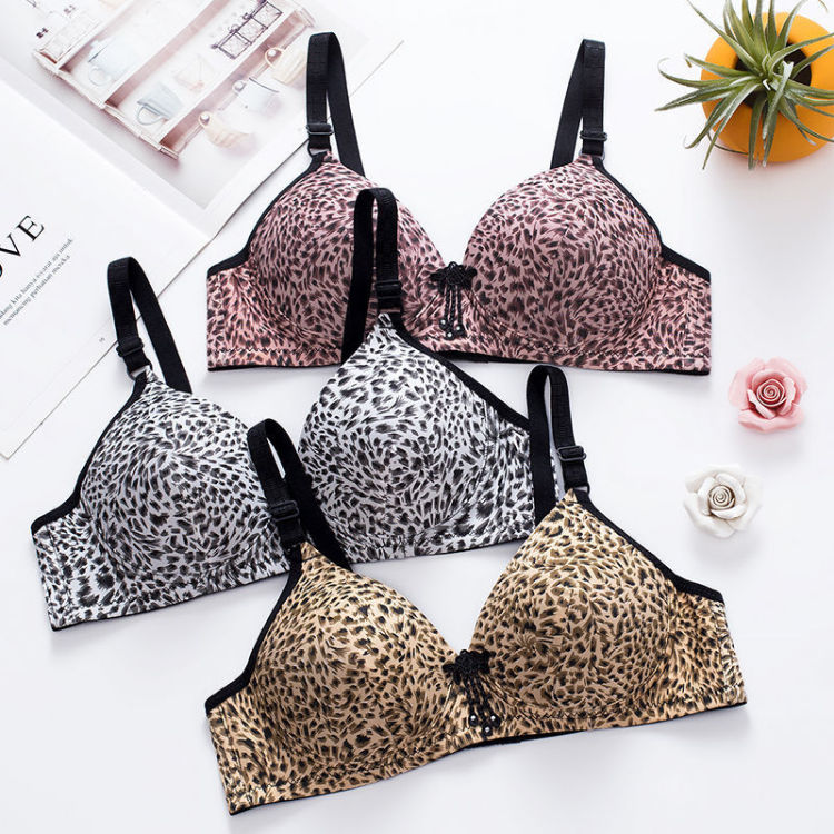 Ladies Leopard Print Non-Wired Bra
