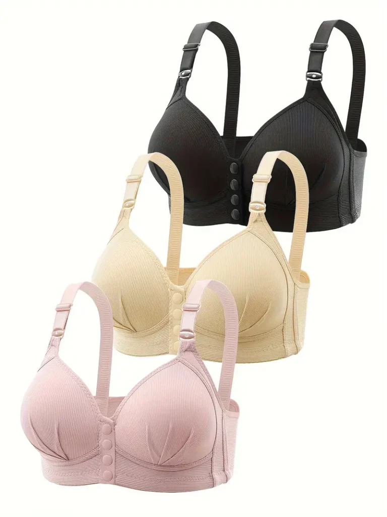 Ladies Front Button Non-Wired Bra - Design 3