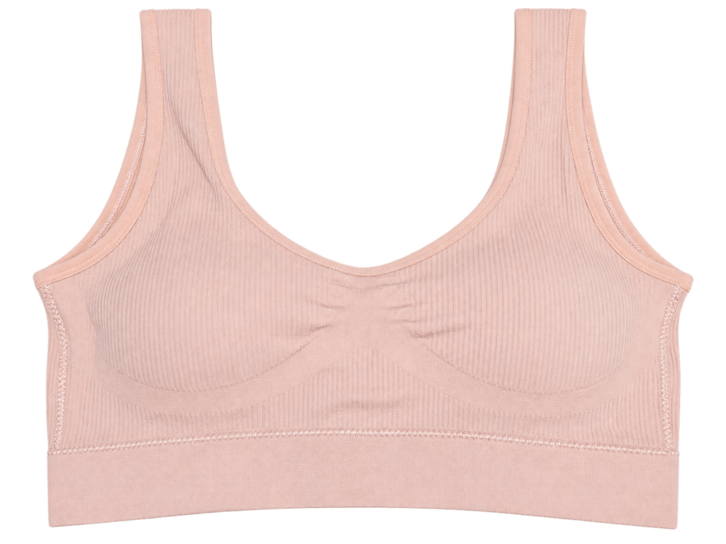 Ribbed Scoop-Neck Sports Bra