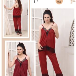 Roses Luxury 2-Piece Women’s Nightwear Pajama Set – Black | Code 012