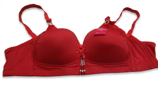 Padded Push-Up Bra with Center Beaded Accent