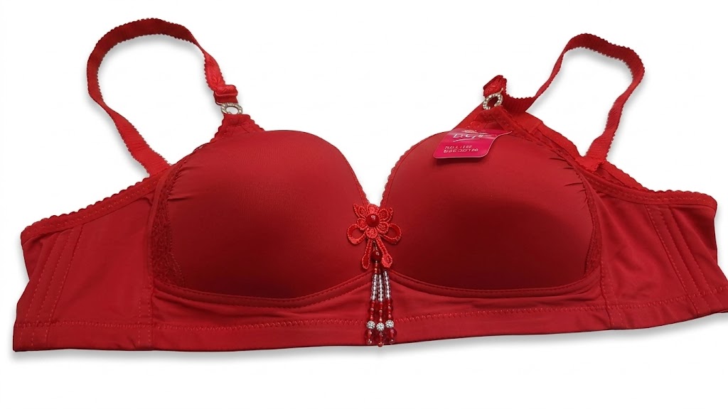 Padded Push-Up Bra with Center Beaded Accent